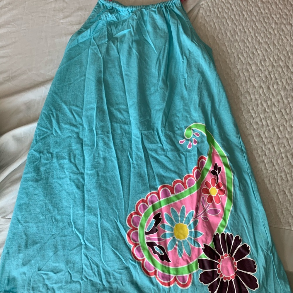 Hanna Andersson size 8 (130) turquoise dress